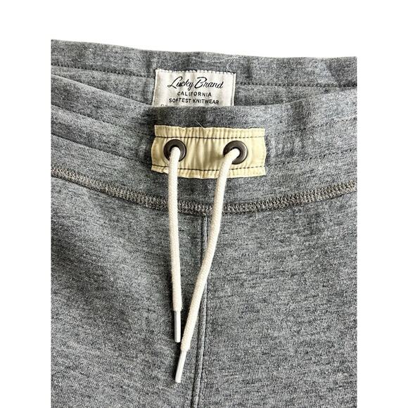 Lucky Brand Grey Label Joggers Sz S Thick Fleece Gray Sweatpants Zippered Pocket - Picture 3 of 7